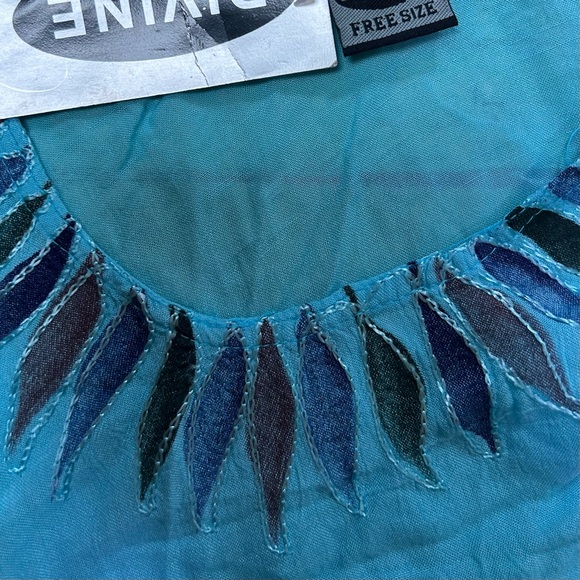 Womens Boho palm tree beach coverup sundress kaftan. Beach resort wear Free Size - Picture 5 of 9